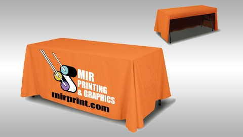 6ft Table Cover 3 sided - Open Back